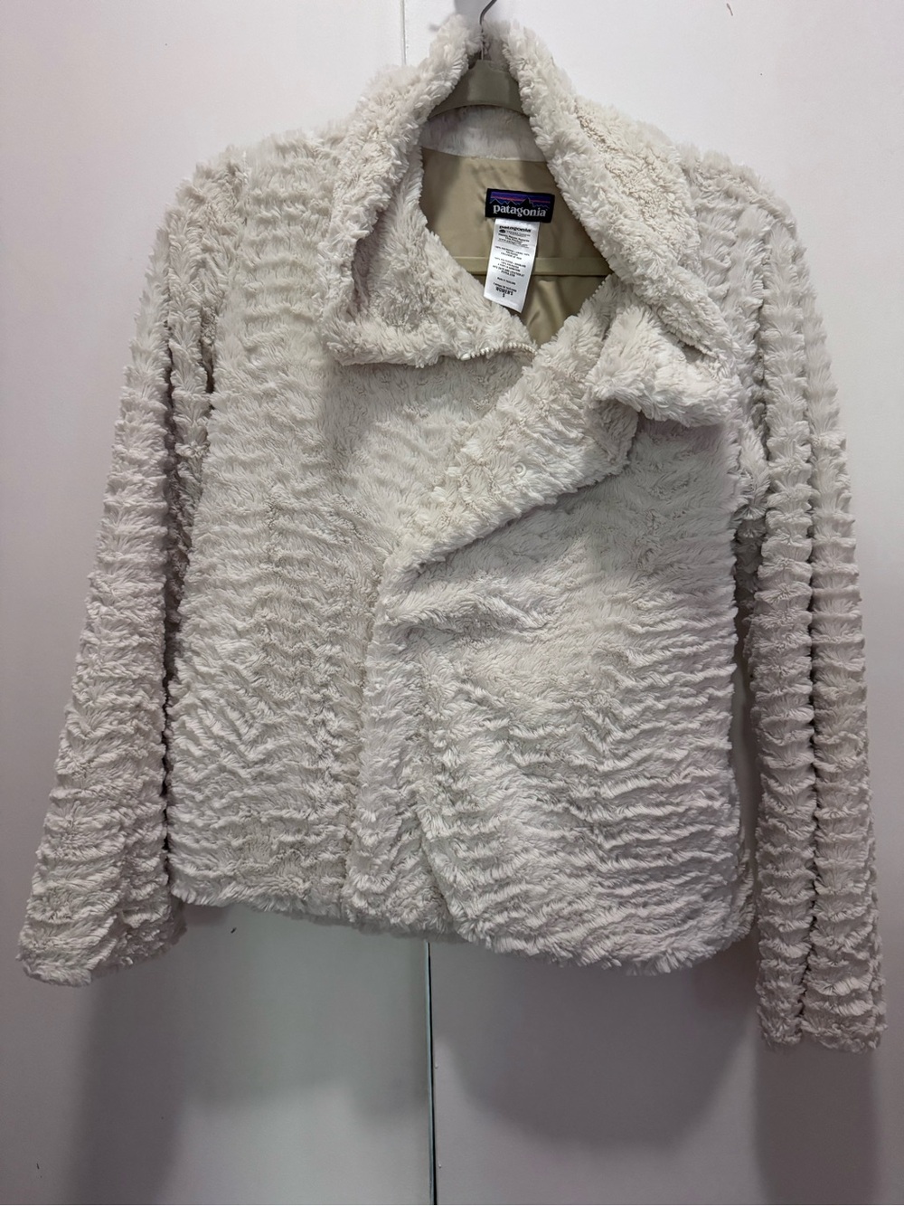 Patagonia Cream Textured Teddy Jacket